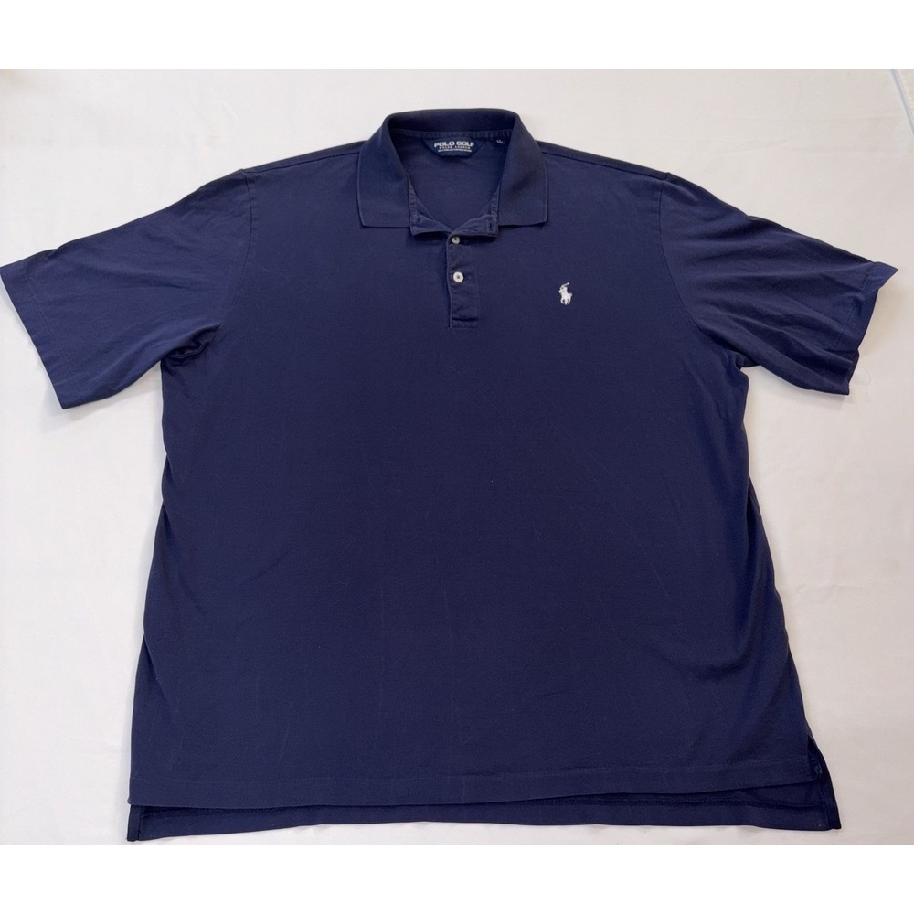 Polo Golf Ralph Lauren Mens Solid Navy Pony Cotton Polo Shirt Sz XL